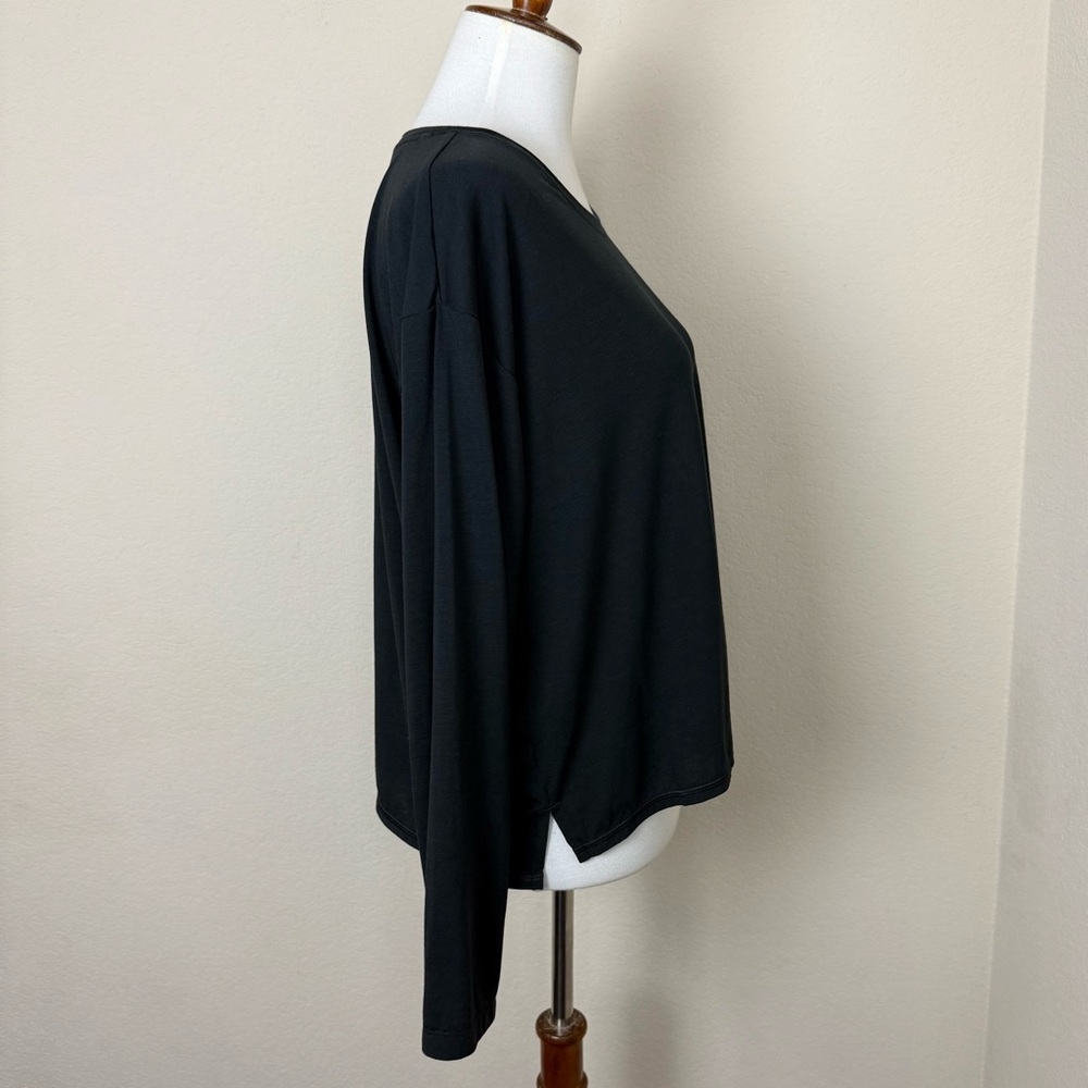 Johnny Was Calme Effect‎ Long Sleeve Black T-Shirt Women Size Large Lounge - Picture 7 of 13